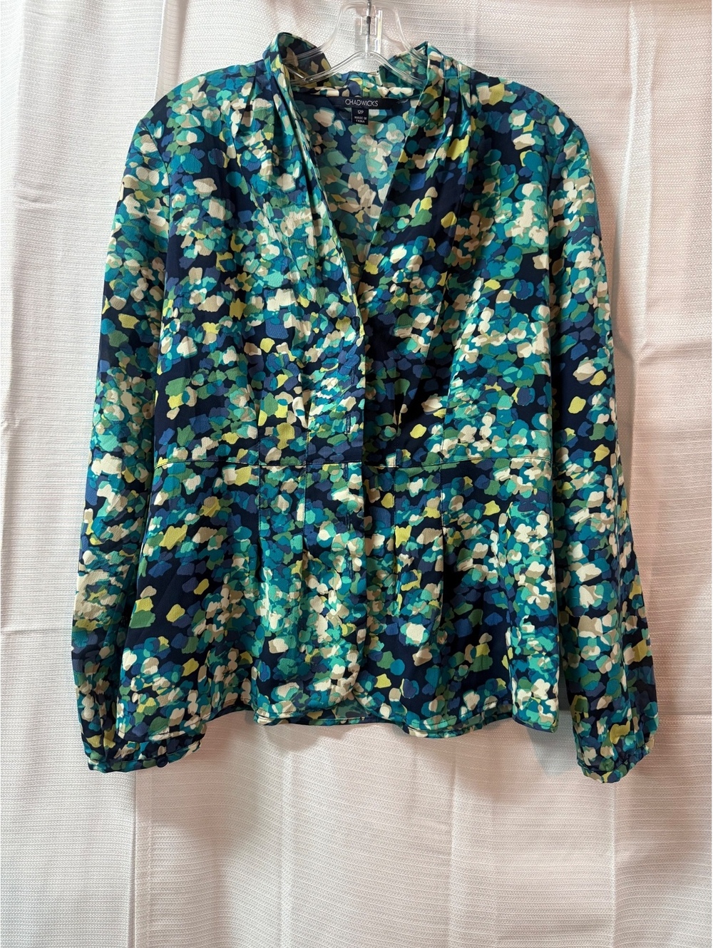 Chadwicks Women's Printed Long Sleeve Blouse Size 12P